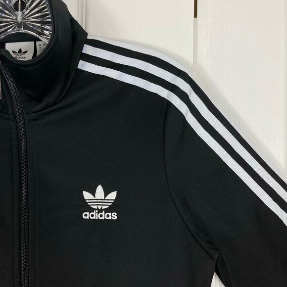 NWOT ADIDAS Track Jacket UK 8/US 4 Black”Firebird”White-Stripes Classic Original - Picture 5 of 10
